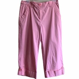 Talbots capris‎ pants pink Sz 4 Stretch cuffed hem